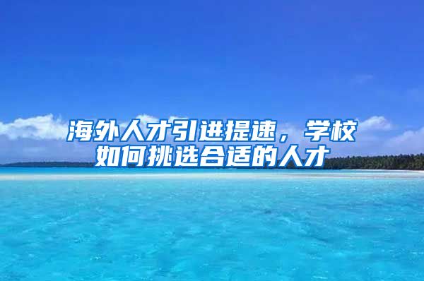 海外人才引进提速，学校如何挑选合适的人才