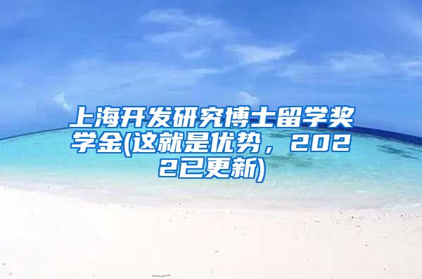 上海开发研究博士留学奖学金(这就是优势，2022已更新)