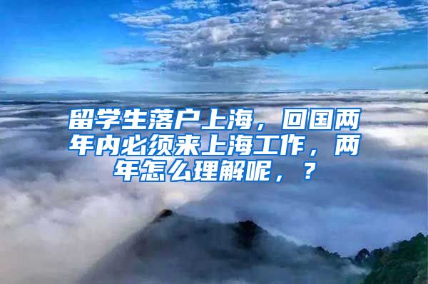 留学生落户上海，回国两年内必须来上海工作，两年怎么理解呢，？