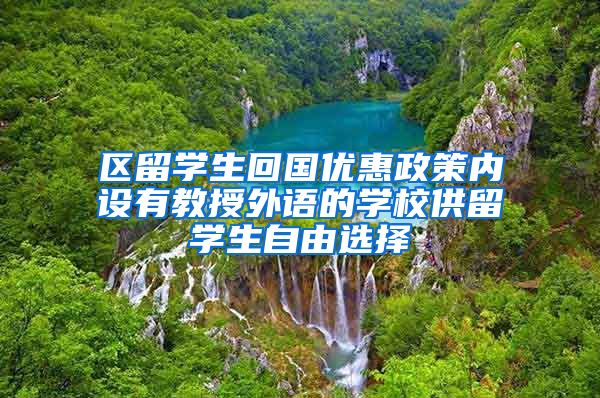 区留学生回国优惠政策内设有教授外语的学校供留学生自由选择