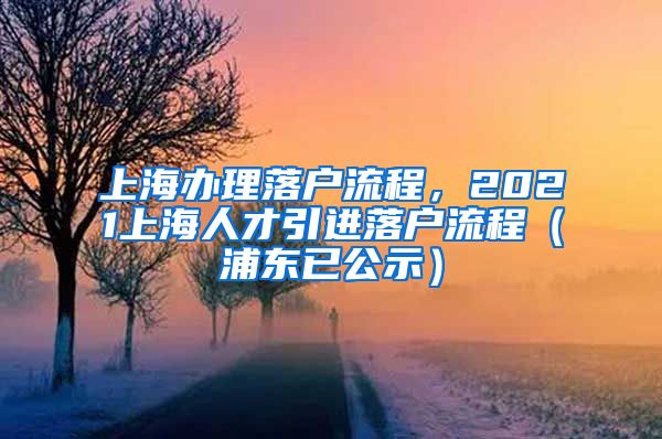 上海办理落户流程，2021上海人才引进落户流程（浦东已公示）