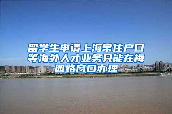 留学生申请上海常住户口等海外人才业务只能在梅园路窗口办理