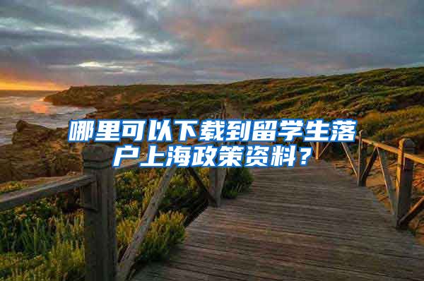 哪里可以下载到留学生落户上海政策资料？