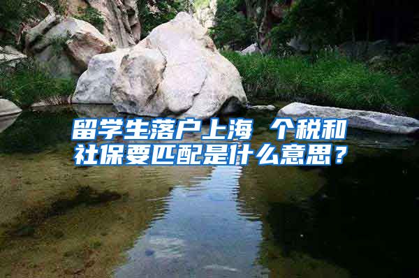 留学生落户上海 个税和社保要匹配是什么意思？