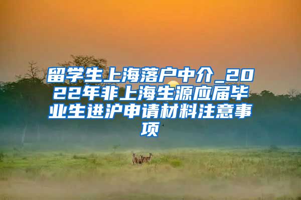 留学生上海落户中介_2022年非上海生源应届毕业生进沪申请材料注意事项