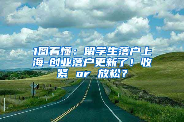 1图看懂：留学生落户上海-创业落户更新了！收紧 or 放松？