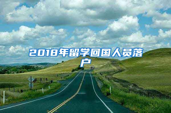 2018年留学回国人员落户