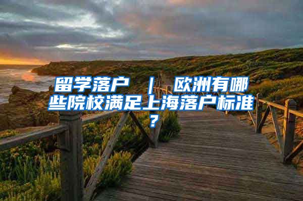 留学落户 ｜ 欧洲有哪些院校满足上海落户标准？