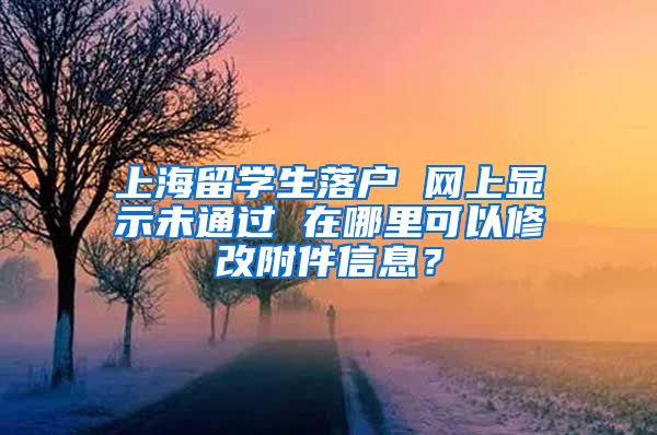 上海留学生落户 网上显示未通过 在哪里可以修改附件信息？