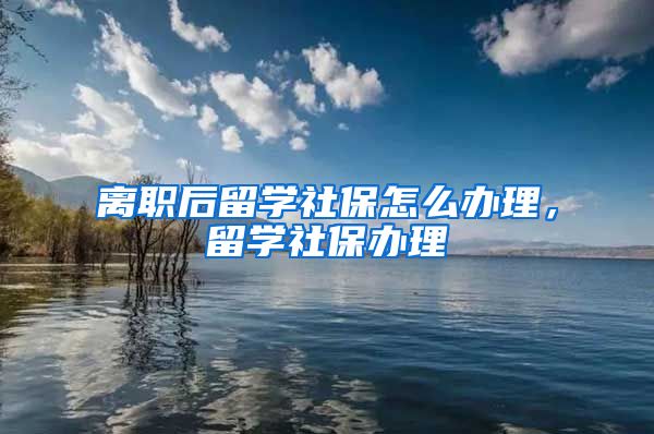 离职后留学社保怎么办理，留学社保办理