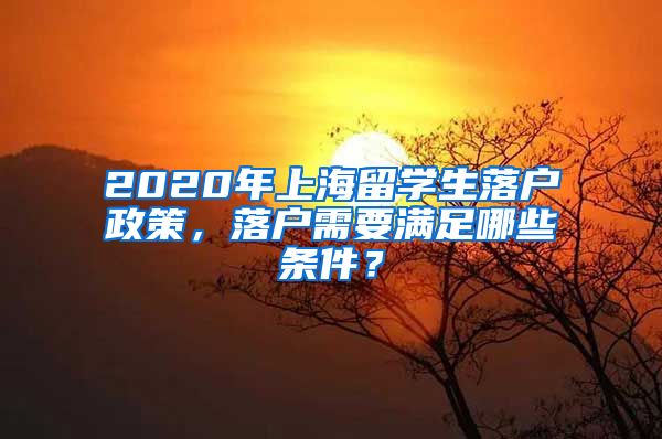 2020年上海留学生落户政策，落户需要满足哪些条件？