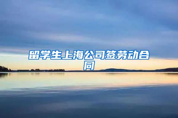 留学生上海公司签劳动合同