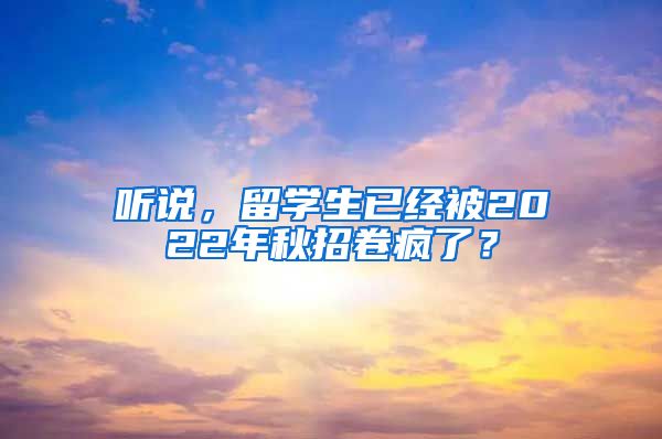 听说，留学生已经被2022年秋招卷疯了？