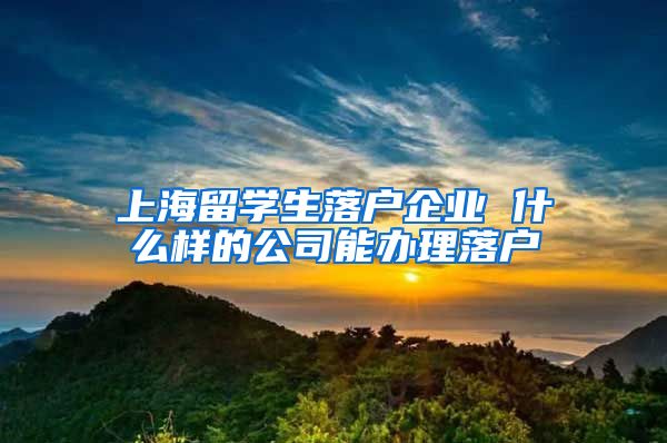 上海留学生落户企业 什么样的公司能办理落户