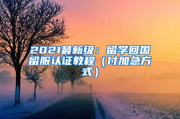 2021最新级：留学回国留服认证教程（付加急方式）