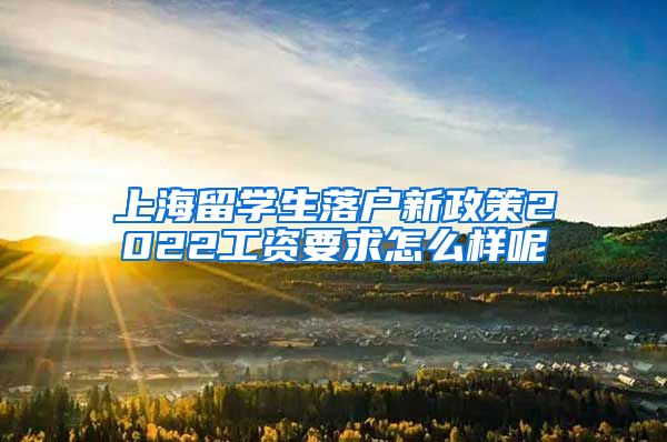 上海留学生落户新政策2022工资要求怎么样呢