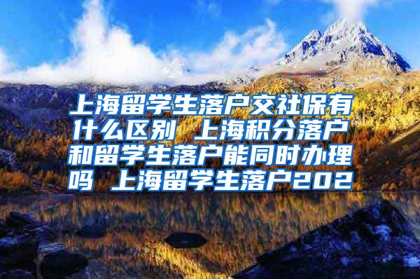 上海留学生落户交社保有什么区别 上海积分落户和留学生落户能同时办理吗 上海留学生落户202