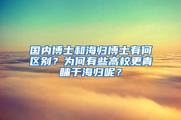 国内博士和海归博士有何区别？为何有些高校更青睐于海归呢？