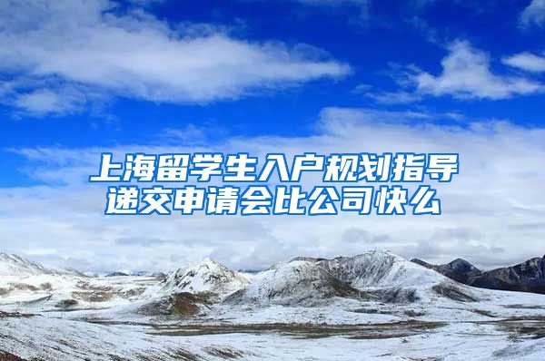 上海留学生入户规划指导递交申请会比公司快么