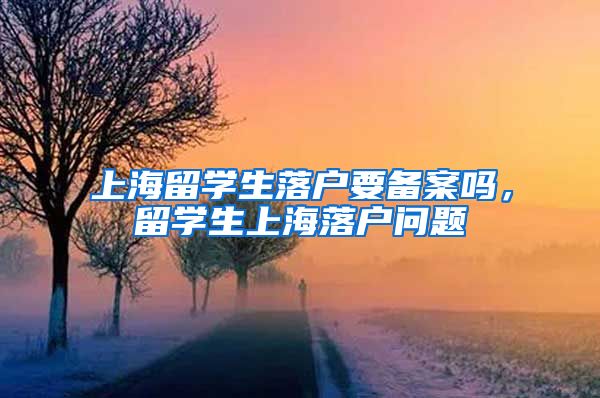 上海留学生落户要备案吗，留学生上海落户问题