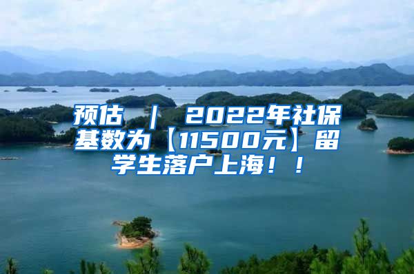 预估 ｜ 2022年社保基数为【11500元】留学生落户上海！！