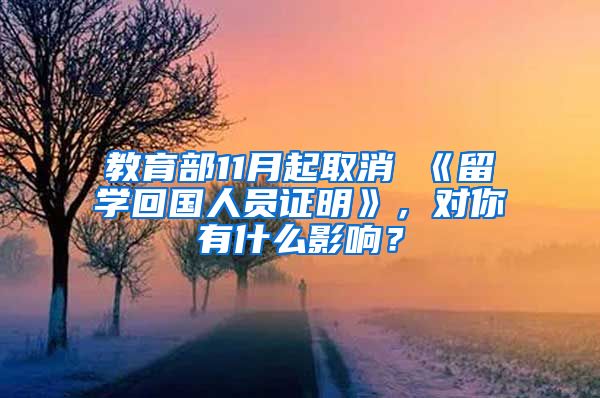 教育部11月起取消 《留学回国人员证明》，对你有什么影响？