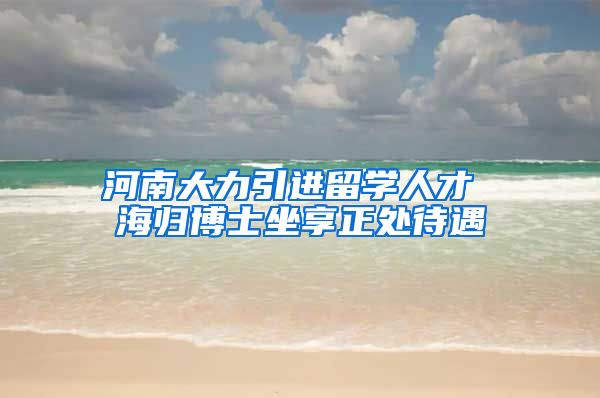 河南大力引进留学人才 海归博士坐享正处待遇