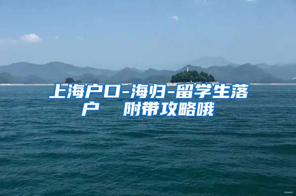 上海户口-海归-留学生落户  附带攻略哦