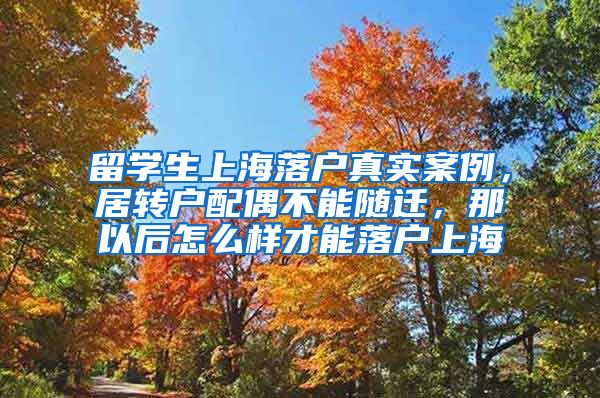 留学生上海落户真实案例，居转户配偶不能随迁，那以后怎么样才能落户上海