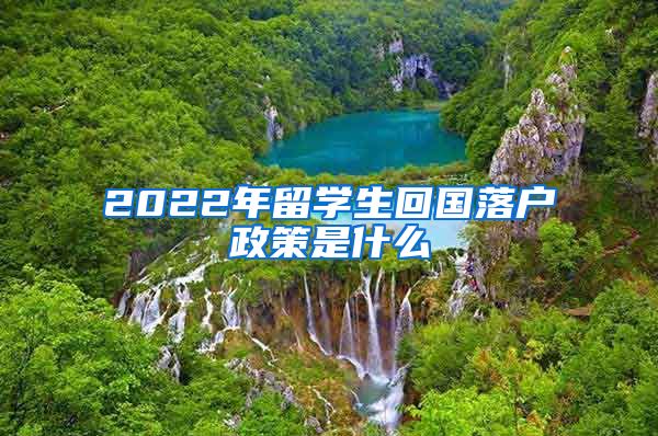 2022年留学生回国落户政策是什么