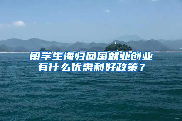 留学生海归回国就业创业有什么优惠利好政策？