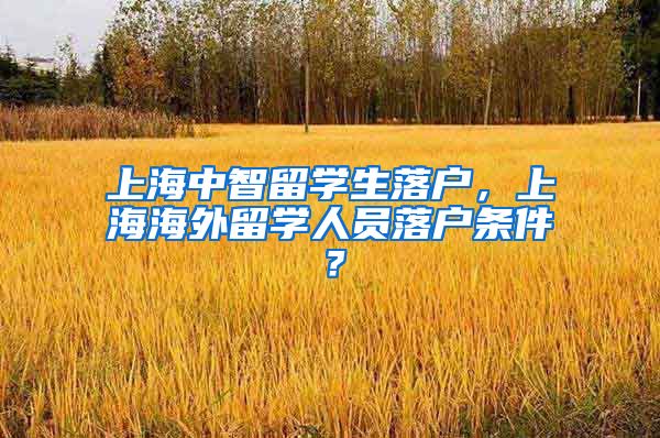 上海中智留学生落户，上海海外留学人员落户条件？