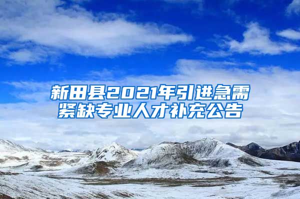 新田县2021年引进急需紧缺专业人才补充公告