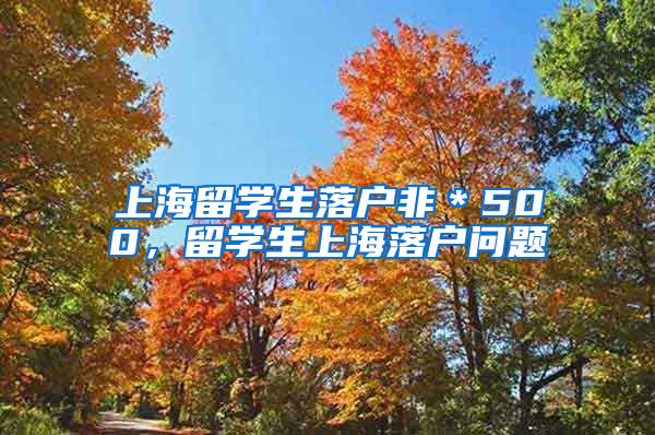 上海留学生落户非＊500，留学生上海落户问题