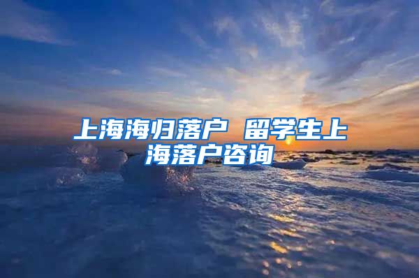 上海海归落户 留学生上海落户咨询