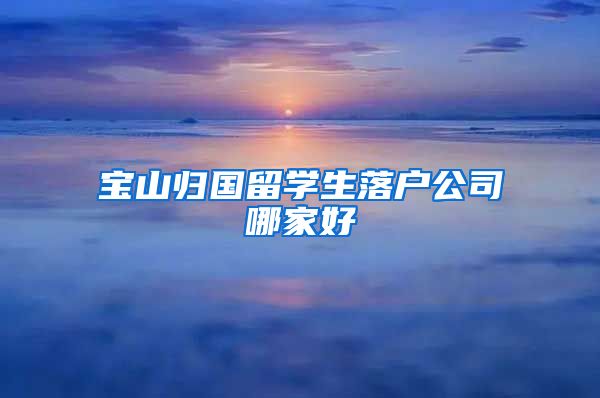 宝山归国留学生落户公司哪家好