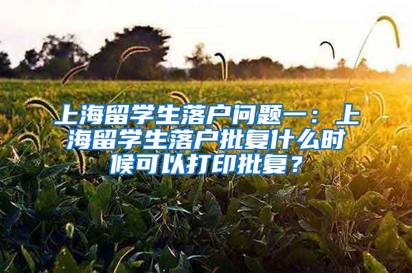 上海留学生落户问题一：上海留学生落户批复什么时候可以打印批复？