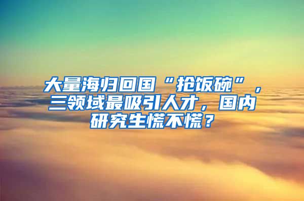 大量海归回国“抢饭碗”，三领域最吸引人才，国内研究生慌不慌？