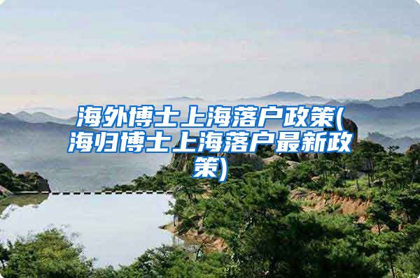 海外博士上海落户政策(海归博士上海落户最新政策)