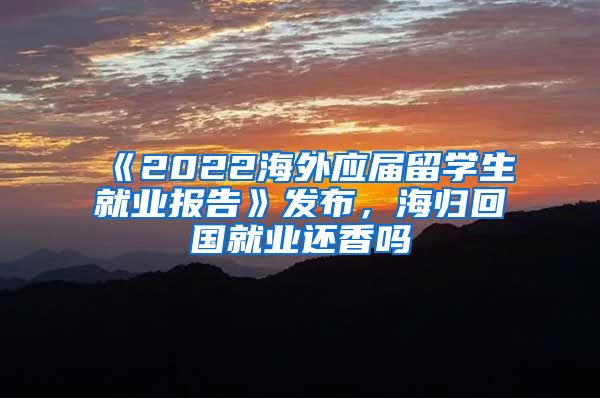 《2022海外应届留学生就业报告》发布，海归回国就业还香吗