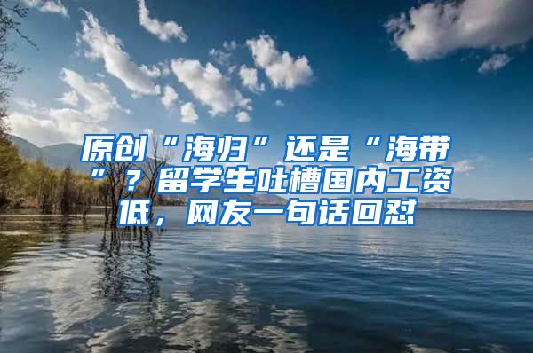 原创“海归”还是“海带”？留学生吐槽国内工资低，网友一句话回怼