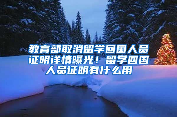 教育部取消留学回国人员证明详情曝光！留学回国人员证明有什么用