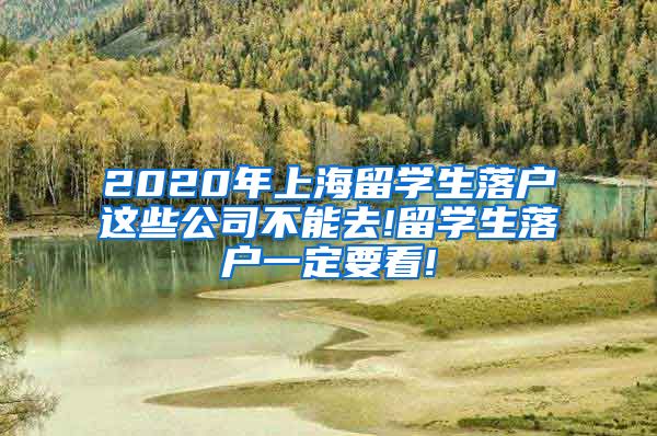 2020年上海留学生落户这些公司不能去!留学生落户一定要看!