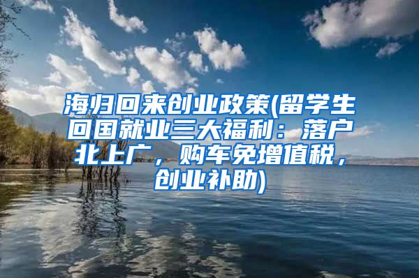 海归回来创业政策(留学生回国就业三大福利：落户北上广，购车免增值税，创业补助)