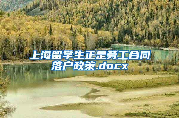 上海留学生正是劳工合同落户政策.docx