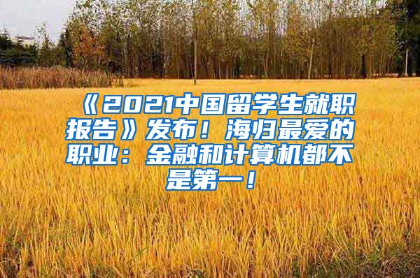 《2021中国留学生就职报告》发布！海归最爱的职业：金融和计算机都不是第一！