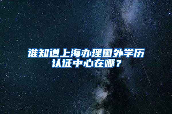 谁知道上海办理国外学历认证中心在哪？