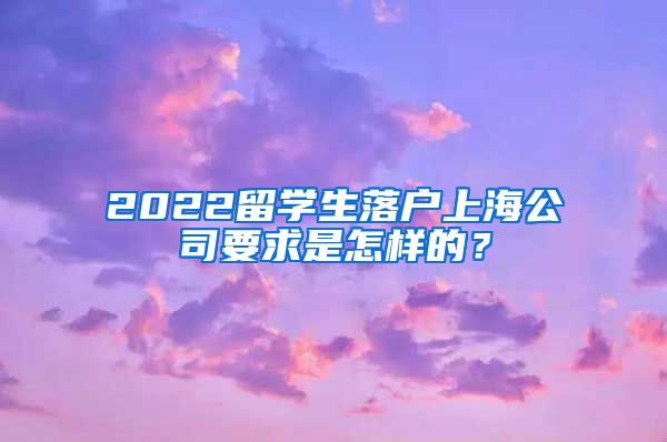 2022留学生落户上海公司要求是怎样的？