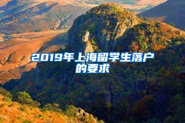 2019年上海留学生落户的要求