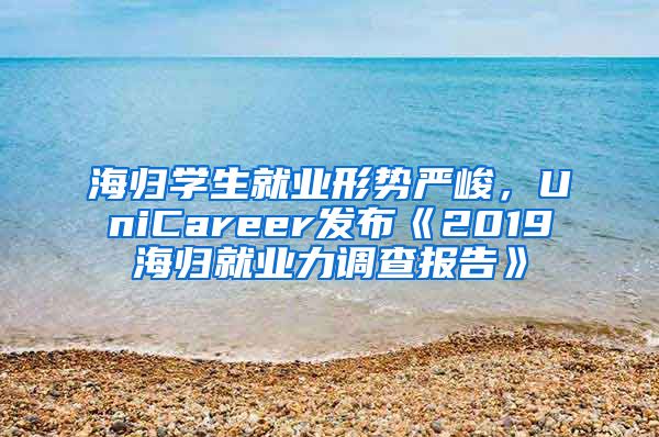 海归学生就业形势严峻，UniCareer发布《2019海归就业力调查报告》